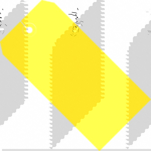 Blank Tag: 3-3/4'' High, Yellow, Synthetic Paper